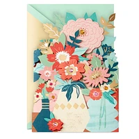 Hallmark Signature Blank Card for Women (Displayable Accordion Fold Flowers)