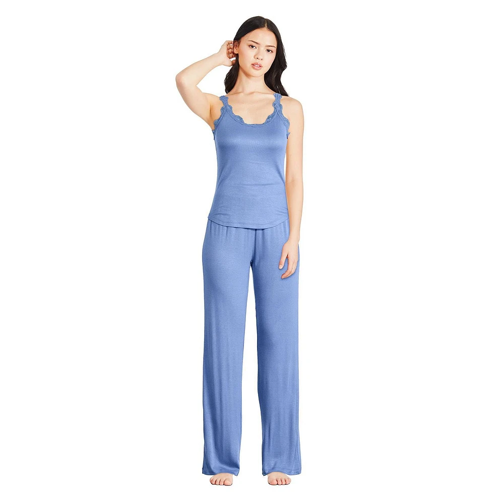 Ensemble 2 pièces avec camisole en tricot côtelé George pour femmes Tailles TP–TTG