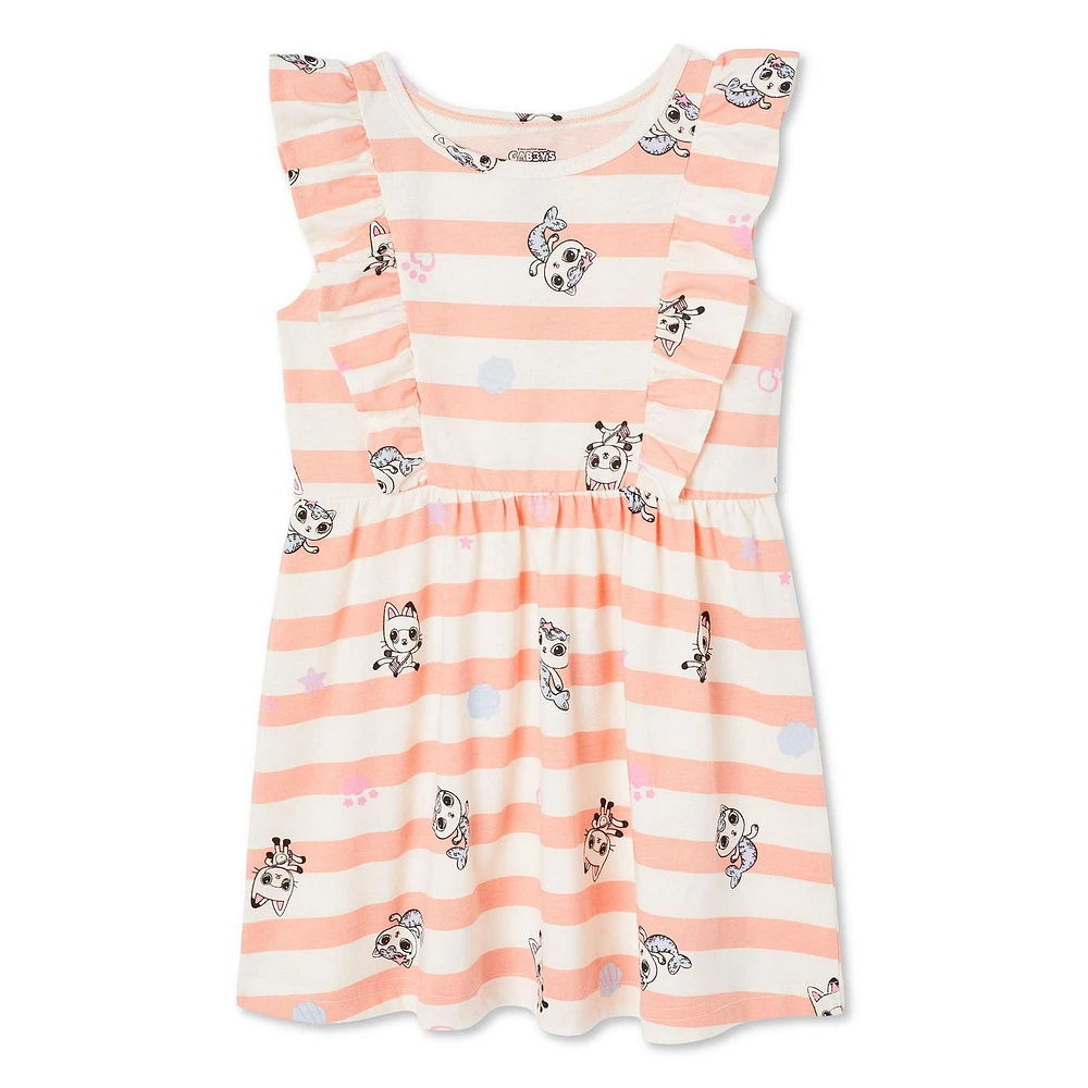 Gabby's Dollhouse Toddler Girls' Ruffle Dress, Sizes 2T-5T