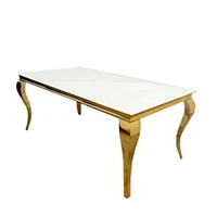 Lucia Curved Dining Table in Gold