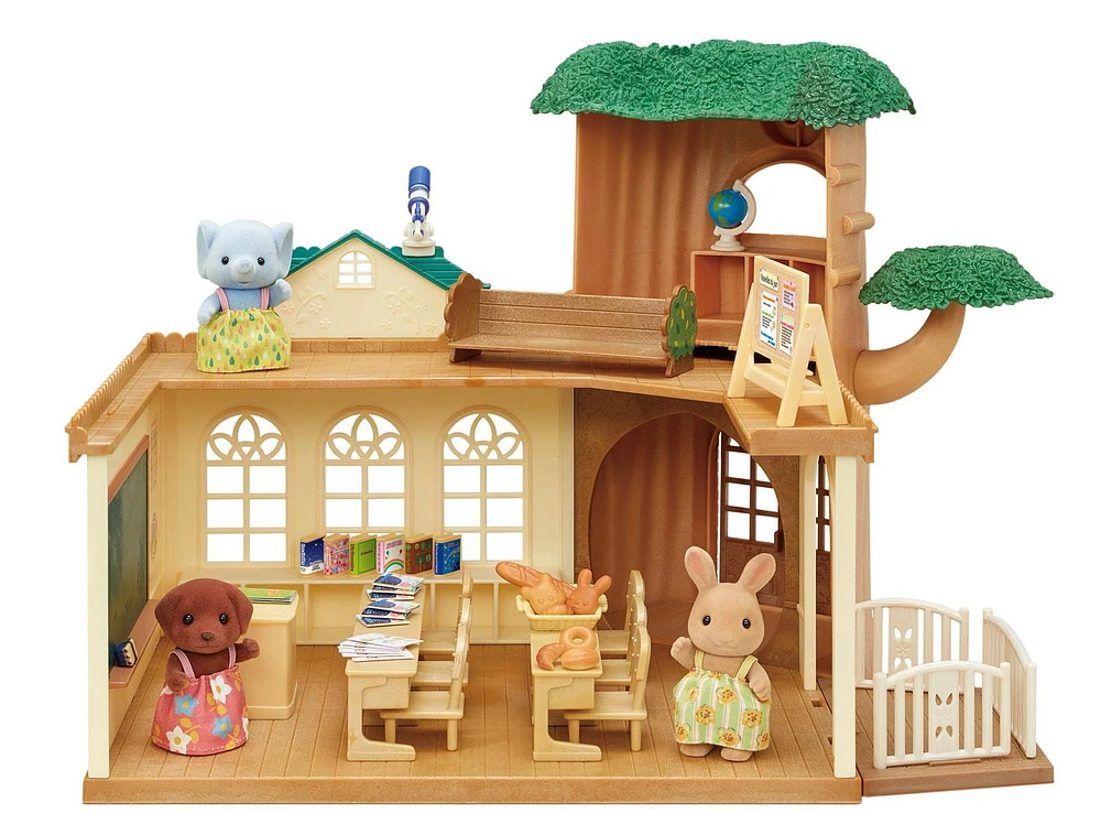 Calico Critters Country Tree School Gift Set, Dollhouse Playset with Figures, Furniture and Accessories