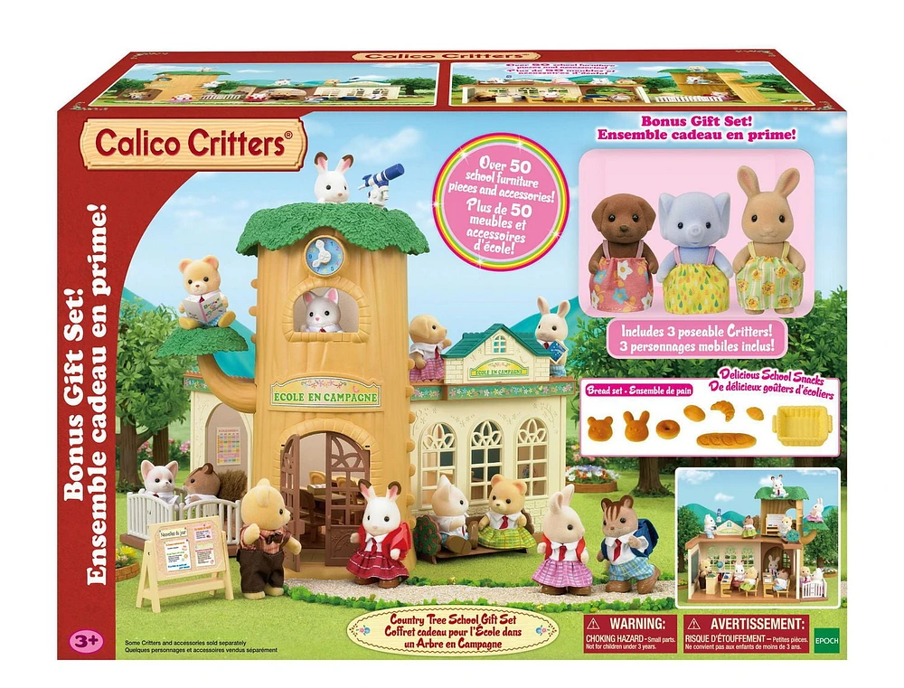 Calico Critters Country Tree School Gift Set, Dollhouse Playset with Figures, Furniture and Accessories