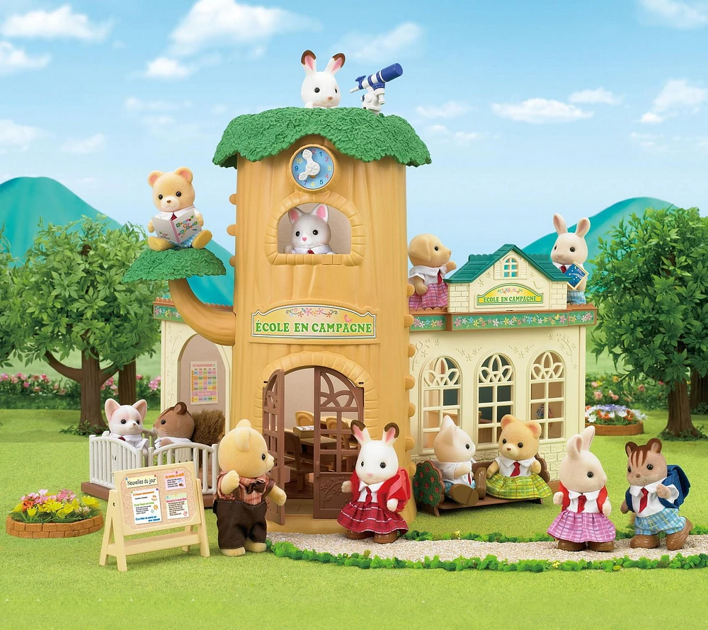 Calico Critters Country Tree School Gift Set, Dollhouse Playset with Figures, Furniture and Accessories