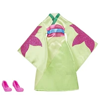 Disney Princess Be Bright, Be Bold Mulan Fashion Pack, Green Dress and Red Shoes for Disney Princess Fashion Doll, Toys for Girls 3 and Up