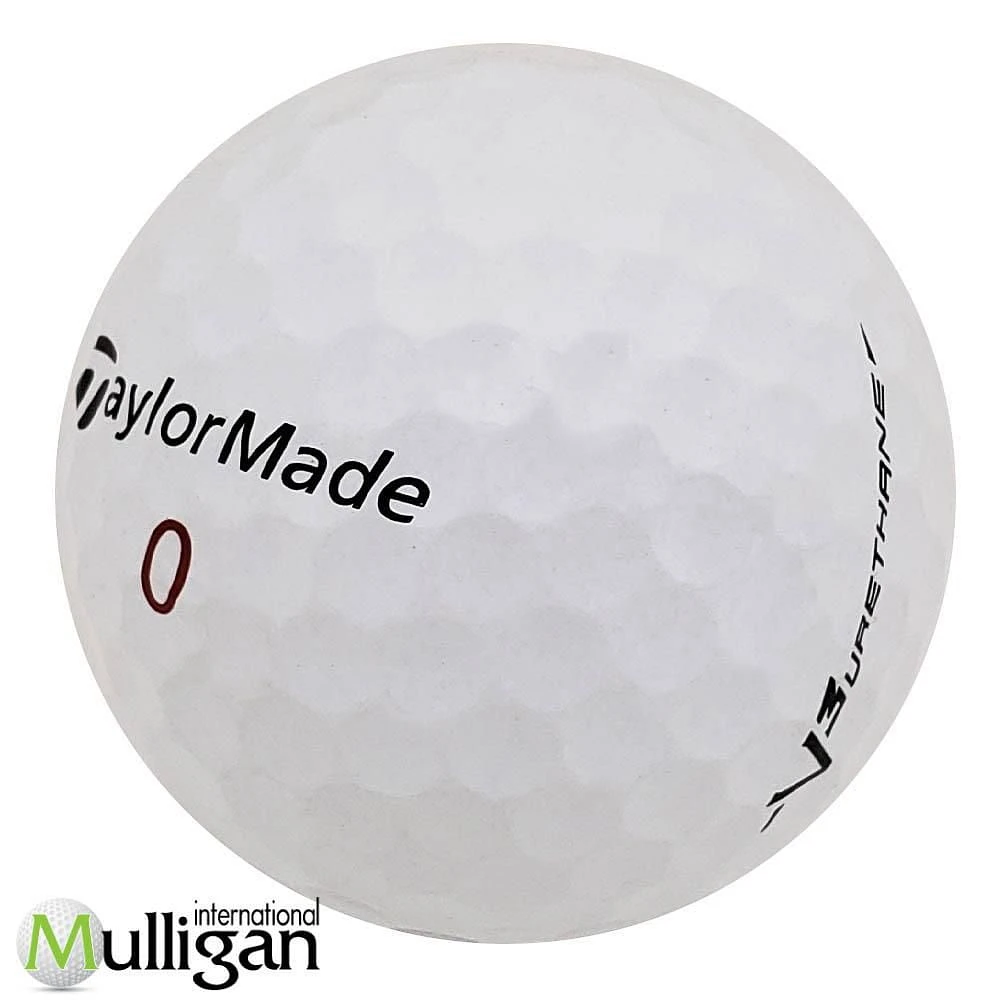 Mulligan - 12 Taylormade V3 Urethane 5A Recycled Used Golf Balls, White