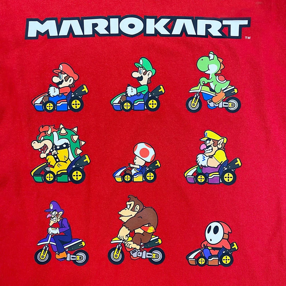 Boys Mario Kart Table Lineup Long Sleeve Crew