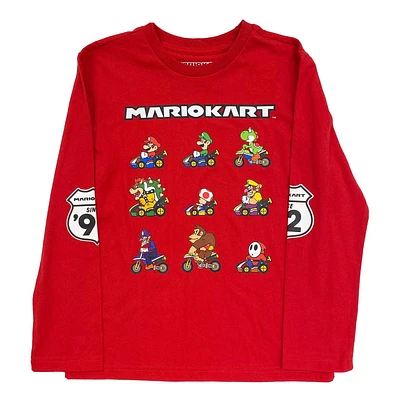 Boys Mario Kart Table Lineup Long Sleeve Crew