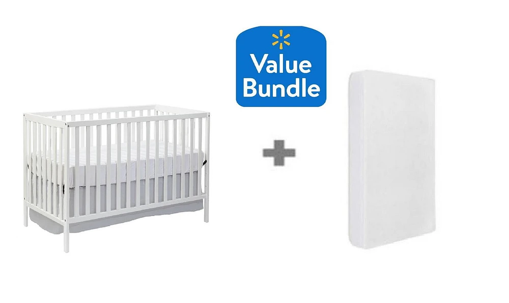 Lit de bébé 4-en-1 Devon Concord Baby + Matelas de lit de bébé - Paquet