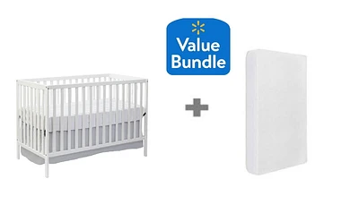 Lit de bébé 4-en-1 Devon Concord Baby + Matelas de lit de bébé - Paquet