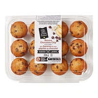 Mini muffins aux bananes et aux pépites de chocolat Mon marché fraîcheur 12 muffins, 336 g au total