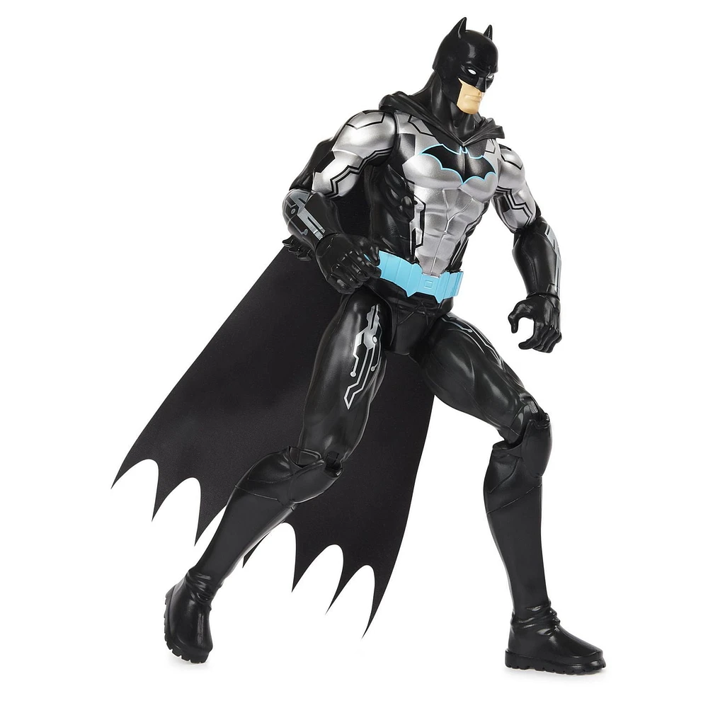 Batman 12-inch Bat-Tech Action Figure (Black/Blue Suit), for Kids Aged 3 and up