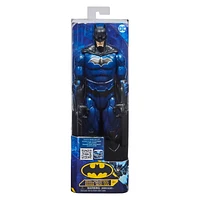 Batman 12-inch Metal-Tech Batman Action Figure (Black/Light Blue Suit), for KidsKids Toys for Boys Aged 3 and up