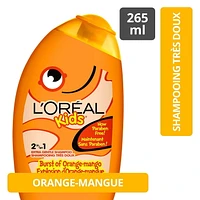 L'Oréal Kids Shampoo, Orange-Mango 2-In-1 Extra Gentle, 265 mL