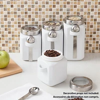 Mainstays White Ceramic Canister Set, Canister Set, Ceramic