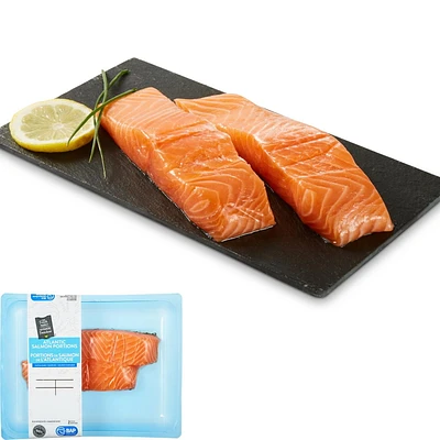 Portions de saumon de l’Atlantique canadien Mon marché fraîcheur, 2 morceaux, 0.26 - 0.31 KG