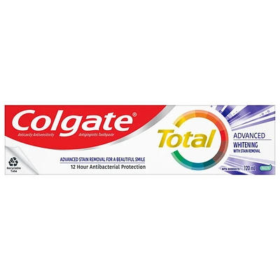 Colgate Total Advanced Whitening Toothpaste with Stain Removal, Colgate Total Advanced Whitening Toothpaste with Stain Removal, 70 mL