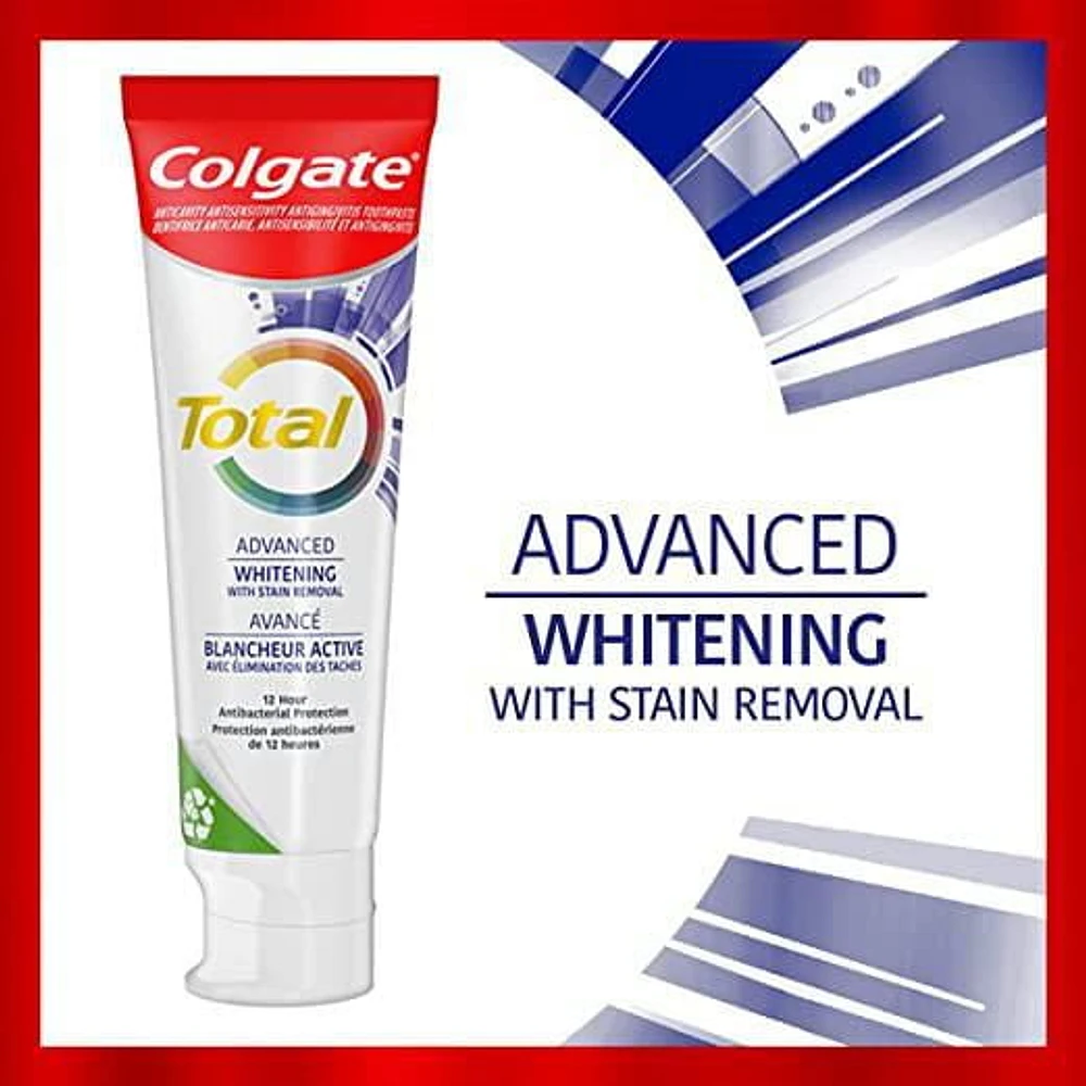 Colgate Total Advanced Whitening Toothpaste with Stain Removal, Colgate Total Advanced Whitening Toothpaste with Stain Removal, 70 mL