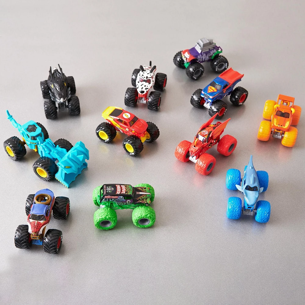 Monster Jam, Official Racing Stripes Vs. Rainbow Blast Die-Cast Monster Trucks, 1:64 Scale, Kids Toys for Boys Ages 3 and up