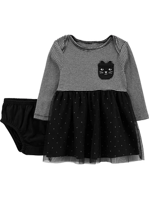 Carter's Child of Mine Baby Girls' Dress - Black Cat, Newborn-24 months