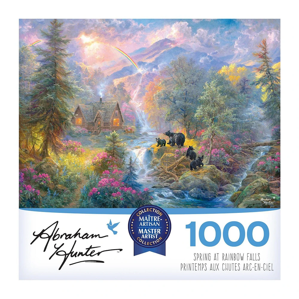 Cra-Z-Art Abraham Hunter 1000 Piece Puzzle - Spring at Rainbow Falls