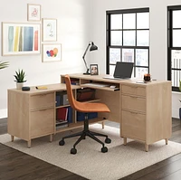 Sauder Clifford Place L-Desk, Natural Maple, 433361