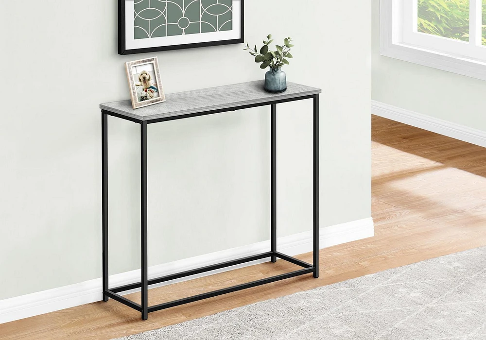 Monarch Specialties Accent Table, Console, Entryway, Narrow, Sofa, Living Room, Bedroom, Metal, Laminate, Grey, Black, Contemporary, Modern