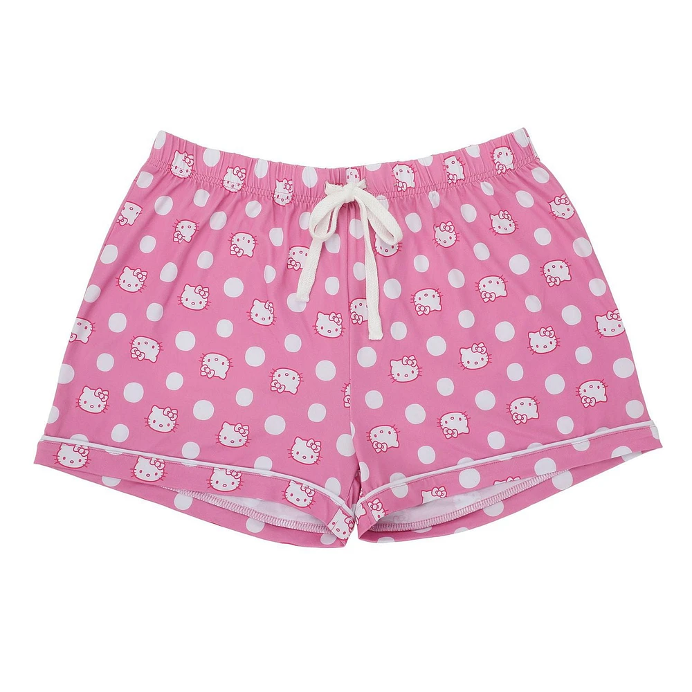 Ensemble Chemise Et Short Boutonnés Hello Kitty Rose Pour Femme - Exclusivité en ligne