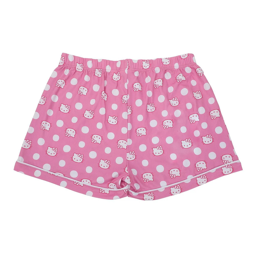 Ensemble Chemise Et Short Boutonnés Hello Kitty Rose Pour Femme - Exclusivité en ligne