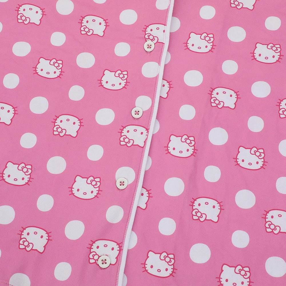 Ensemble Chemise Et Short Boutonnés Hello Kitty Rose Pour Femme - Exclusivité en ligne