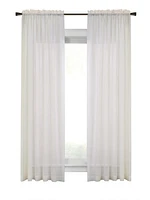 Loft Living Cannes Rod Pocket Linen-Like Single Curtain Panel Sheer 56" x 84" in Ivory