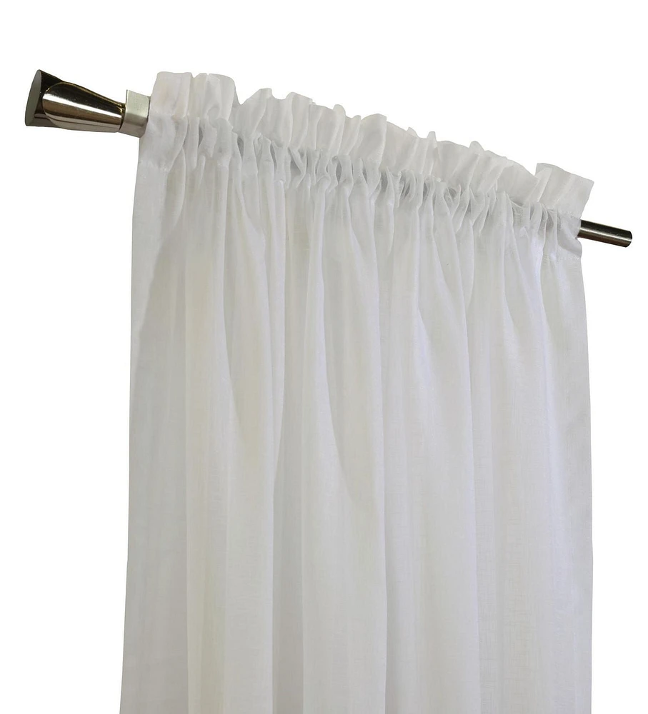 Loft Living Cannes Rod Pocket Linen-Like Single Curtain Panel Sheer 56" x 84" in Ivory