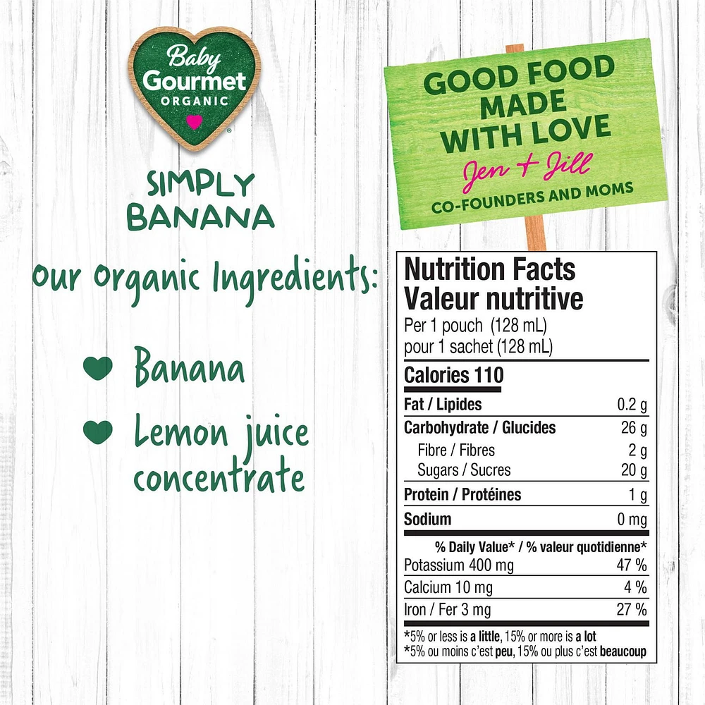 Baby Gourmet Organic Simply Banana Puree, Puree - 128 mL