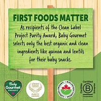 Baby Gourmet Organic Puffies Cheesy Broccoli, Organic Quinoa & Lentil puff Snacks - 42 g