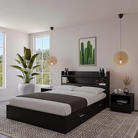 Nexera Hunter Platform Bed With Headboard And 2 Nightstands