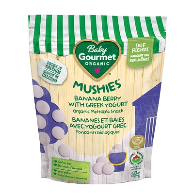 Baby Gourmet Organic Meltable Mushies Banana Berry with Greek Yoghurt, Organic Meltable Snack - 23 g