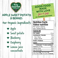 Baby Gourmet Organic Puree Apple Sweet Potato & Berries, Puree - 128 mL