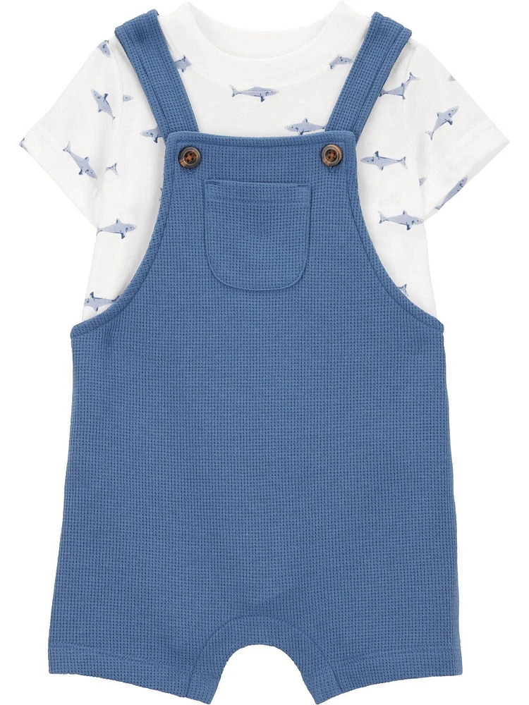 Carter's Child of Mine Baby Boys' Navy Shark Shortall Set, Sizes NB-24months