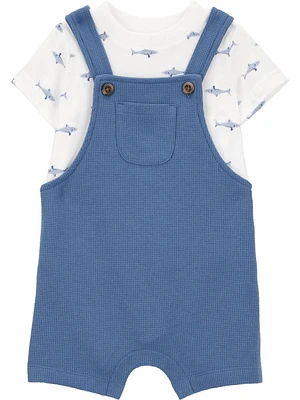 Carter's Child of Mine Baby Boys' Navy Shark Shortall Set, Sizes NB-24months