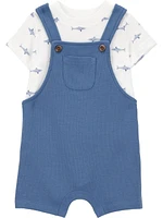 Carter's Child of Mine Baby Boys' Navy Shark Shortall Set, Sizes NB-24months