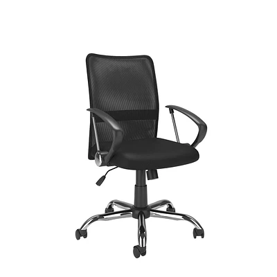 Chaise de bureau ergonomique à hauteur réglable avec dossier en maille CorLiving Harper - Chaise de bureau à roulettes confortable, chaise d'ordinateur en maille avec roulettes, support dorsal confortable pour poste de travail et bureau