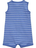 Carter's Child of Mine Infant Boy 1pc Romper-Navy Stripe Crab