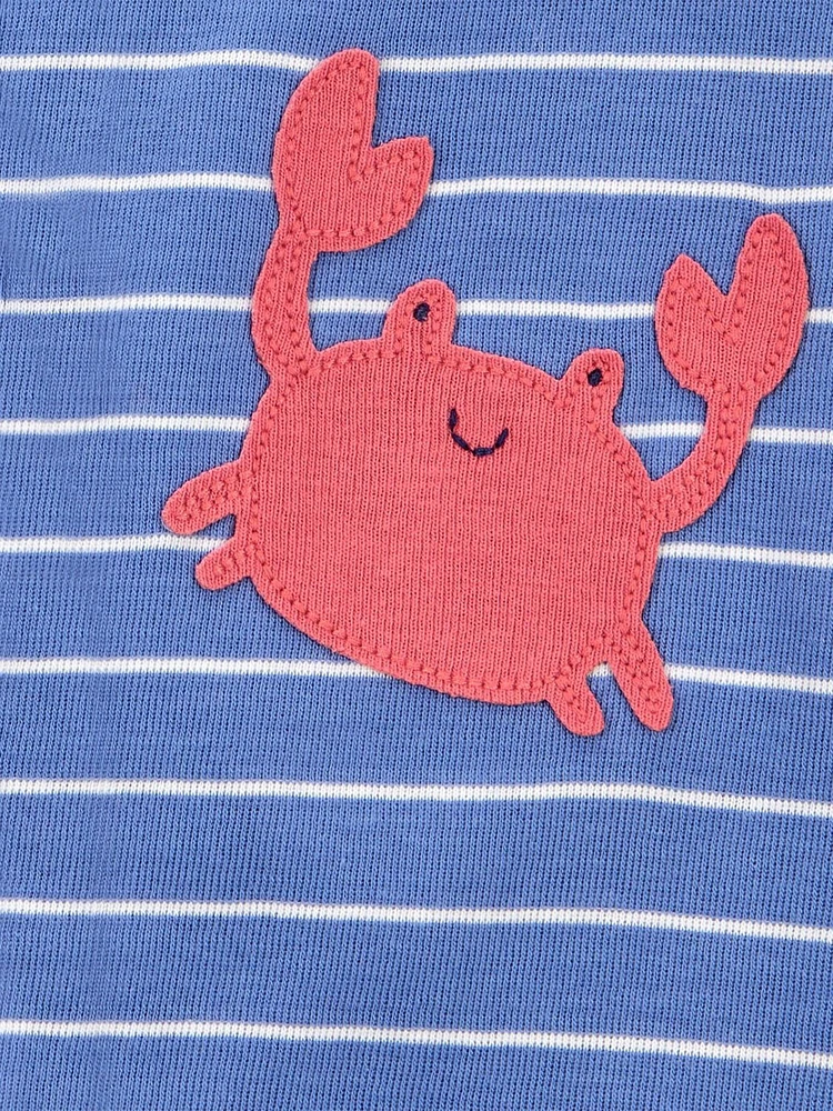 Carter's Child of Mine Infant Boy 1pc Romper-Navy Stripe Crab