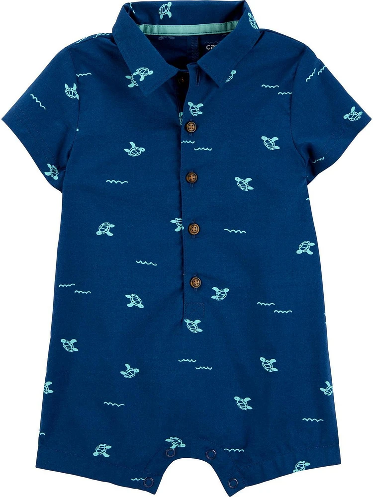 Carter's Child of Mine Infant Boy 1pc Romper-Blue Turtle, Newborn-24 Months