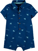 Carter's Child of Mine Infant Boy 1pc Romper-Blue Turtle, Newborn-24 Months