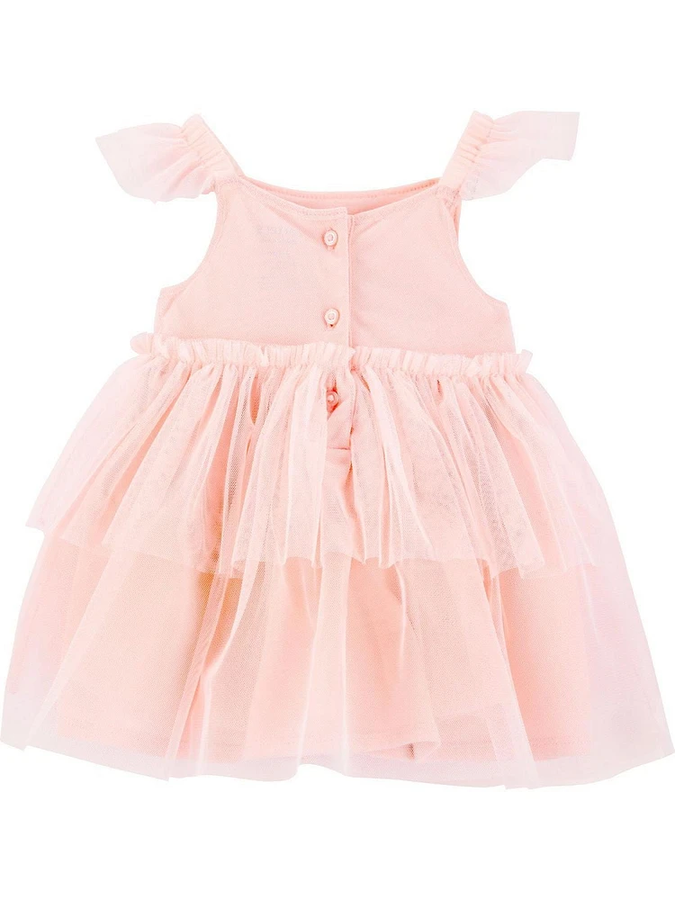 Carter's Child of Mine Baby Girls' Ruffle Pink Dress, Sizes 0/3-24 Months
