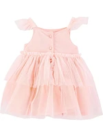Carter's Child of Mine Baby Girls' Ruffle Pink Dress, Sizes 0/3-24 Months