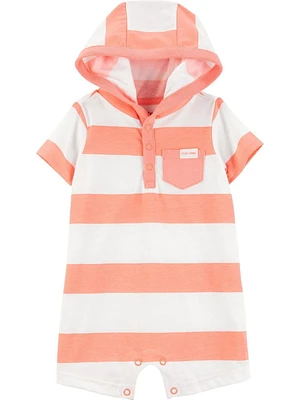 Carter's Child of Mine Infant Boy 1pc Romper-Orange Stripe, Newborn-24 Months