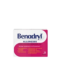 Benadryl Allergy Medicine, 25mg, 36 EA