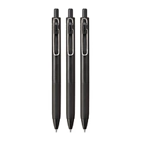 uniball™ one Retractable Gel Pens, Medium Point (0.7mm), Black Barrels, Black Ink, 3 Pack, Retractable Gel Pens