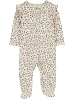 Child of Mine Baby Girls' Sleep n' Play - Beige Floral